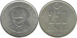 250000 Lira Turquía (1923 - ) Níquel/Cobre 