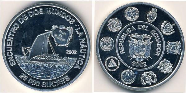 25000 Sucre Ecuador Argento 