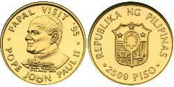 2500 Песо Филиппины Золото Иоанн Павел II (1920 - 2005)