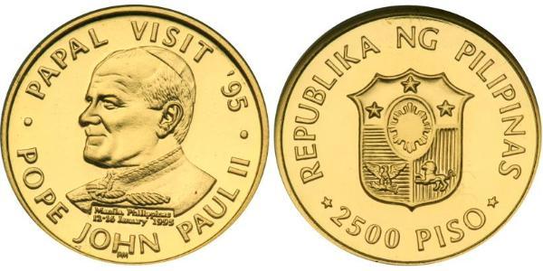 2500 Песо Филиппины Золото Иоанн Павел II (1920 - 2005)