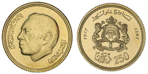 250 Dirham Morocco Gold Hassan II of Morocco (1929 - 1999)