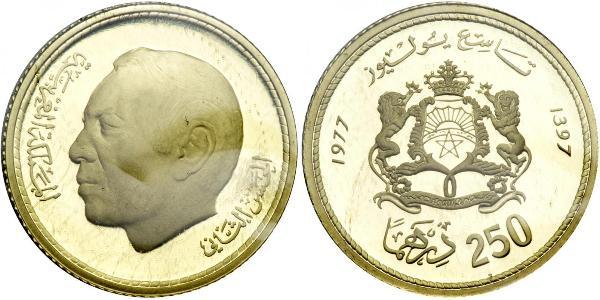 250 Dirham Marocco Oro Hasan II del Marocco (1929 - 1999)