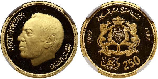 250 Dirham 摩洛哥 金 哈桑二世 (摩洛哥) (1929 - 1999)