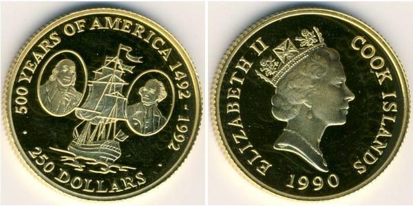 250 Dollar Cook Islands Gold 
