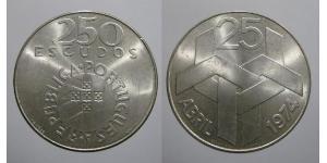 250 Escudo Republica Portuguesa (1975 - ) Plata 