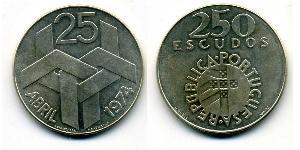 250 Escudo Republica Portuguesa (1975 - ) Plata 