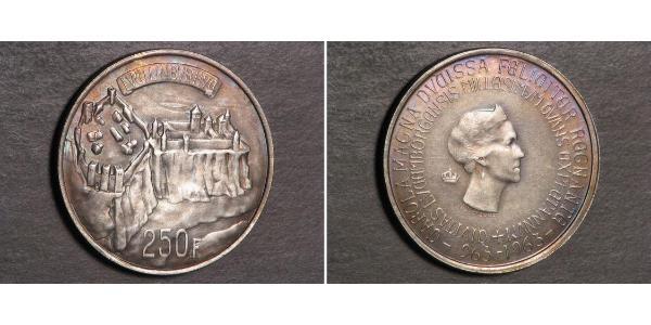 250 Franc Lussemburgo Argento 