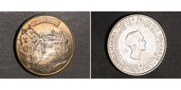 250 Franc Luxemburgo Plata 