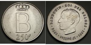 250 Franc Belgium Silver Leopold III of Belgium