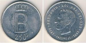 250 Franc Belgium Silver 