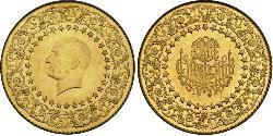 250 Пиастр Турция (1923 - ) Золото Mustafa Kemal Atatürk (1881-1938)