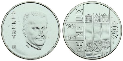 250 Франк Бельгия Серебро 