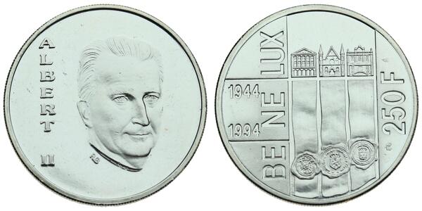250 Франк Бельгия Серебро 