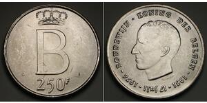 250 Франк Бельгія Срібло Леопольд III (король Бельгії)
