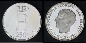 250 Франк Бельгія Срібло Леопольд III (король Бельгії)