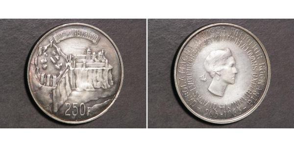 250 Франк Люксембург Срібло 