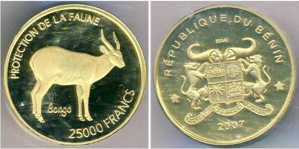 25 000 Franc Benín Oro 