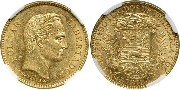 25 Bolivar Venezuela Oro Simon Bolivar (1783 - 1830)