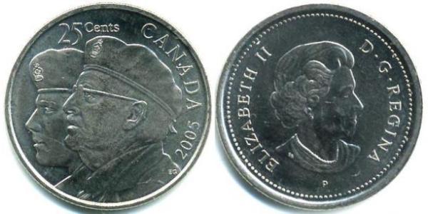 25 Cent Canadá Acero 