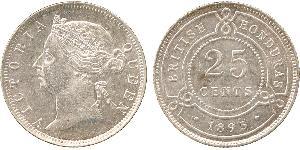 25 Cent British Honduras (1862-1981) Argent Victoria (1819 - 1901)