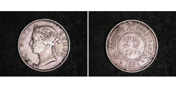 25 Cent British Honduras (1862-1981) Argent Victoria (1819 - 1901)
