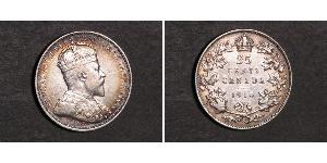 25 Cent Canada Argent Édouard VII (1841-1910)