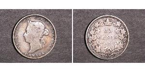 25 Cent Canada Argent Victoria (1819 - 1901)