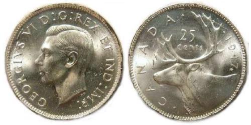 25 Cent Canada Argent George V (1865-1936)