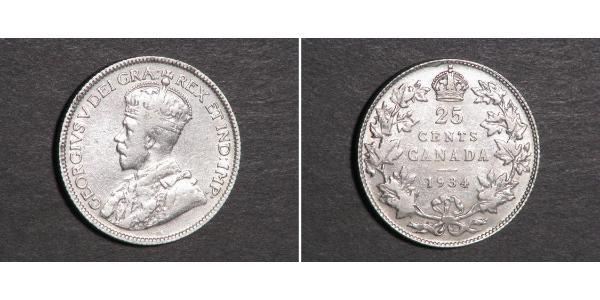 25 Cent Canada Argent George V (1865-1936)