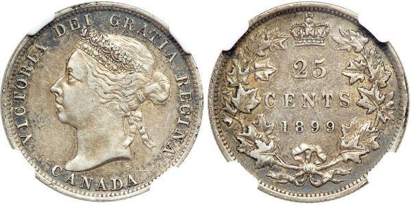 25 Cent Canada Argent Victoria (1819 - 1901)