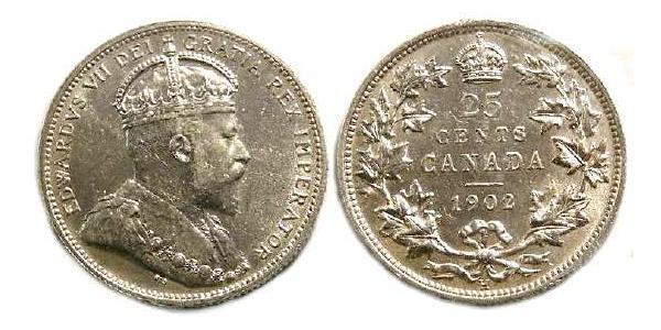 25 Cent Canada Argent Édouard VII (1841-1910)