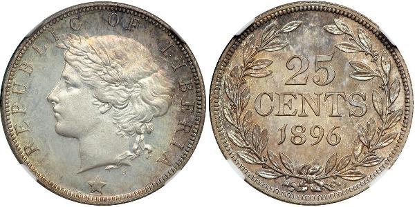 25 Cent Liberia Argent 
