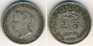 25 Cent Sri Lanka Argent 