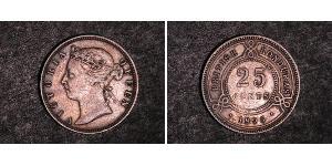 25 Cent British Honduras (1862-1981) Argento Vittoria (1819 - 1901)