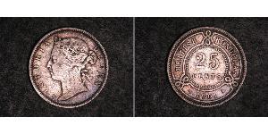 25 Cent British Honduras (1862-1981) Argento Vittoria (1819 - 1901)