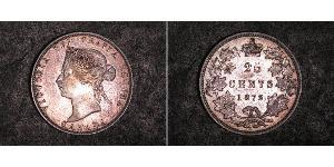 25 Cent Canada Argento Vittoria (1819 - 1901)