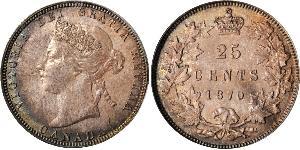 25 Cent Canada Argento Vittoria (1819 - 1901)