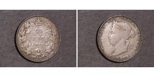 25 Cent Canada Argento Vittoria (1819 - 1901)