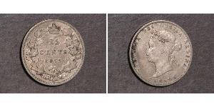 25 Cent Canada Argento Vittoria (1819 - 1901)