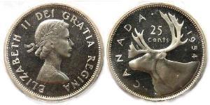 25 Cent Canada Argento Elisabetta II (1926-2022)