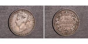 25 Cent Canada Argento Vittoria (1819 - 1901)