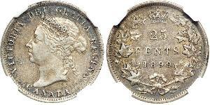 25 Cent Canada Argento Vittoria (1819 - 1901)