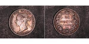 25 Cent Canada Argento Vittoria (1819 - 1901)