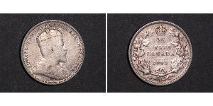 25 Cent Canada Argento Edoardo VII (1841-1910)