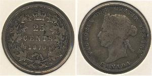 25 Cent Canada Argento Vittoria (1819 - 1901)