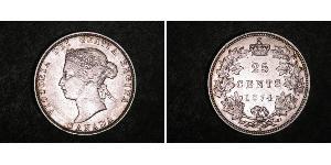 25 Cent Canada Argento Vittoria (1819 - 1901)