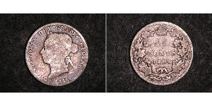 25 Cent Canada Argento Vittoria (1819 - 1901)