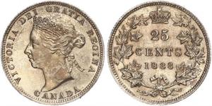 25 Cent Canada Argento Vittoria (1819 - 1901)