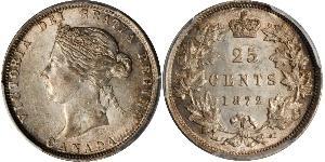 25 Cent Canada Argento Vittoria (1819 - 1901)