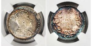 25 Cent Canada Argento Edoardo VII (1841-1910)
